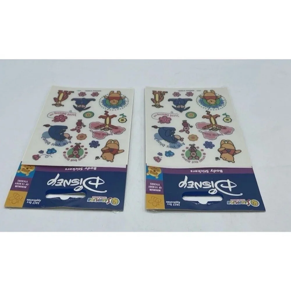 Winnie The Pooh Body Stickers Sandy Lion Disney Vintage Unopened Lot of 2 Packs